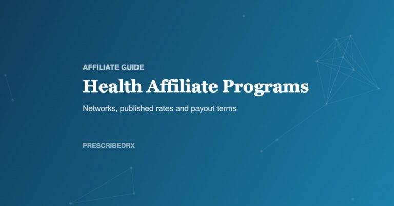 Health Affiliate Programs, PrescribedRx affiliate guide cover