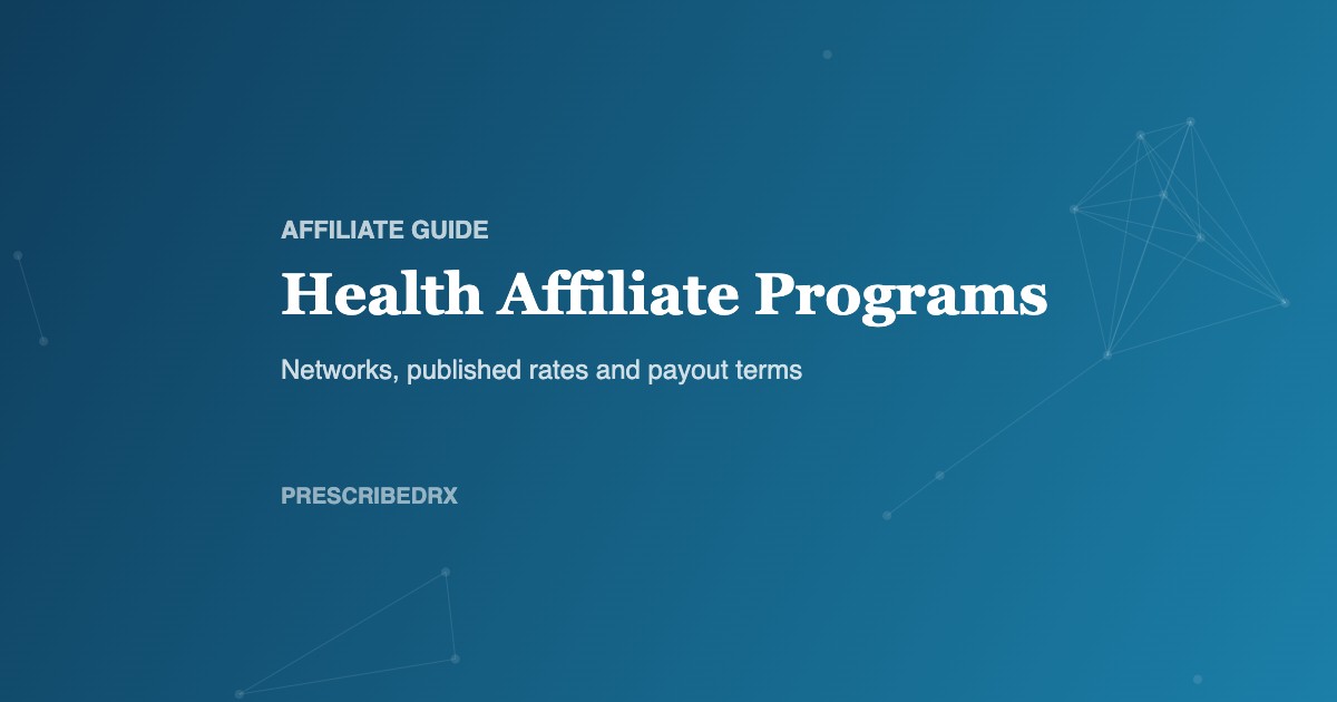 Health Affiliate Programs, PrescribedRx affiliate guide cover