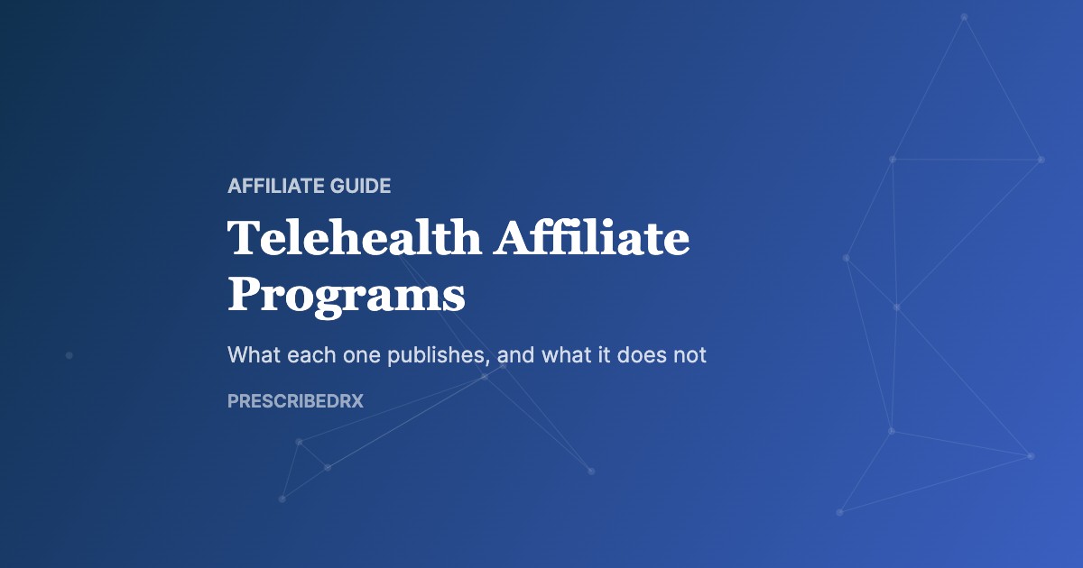Telehealth Affiliate Programs, PrescribedRx affiliate guide cover