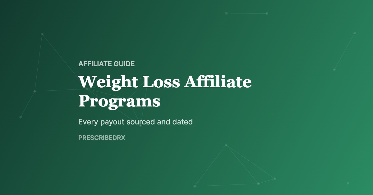 Weight Loss Affiliate Programs, PrescribedRx affiliate guide cover