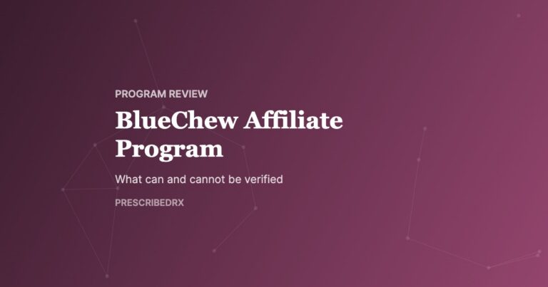 BlueChew Affiliate Program, PrescribedRx affiliate guide cover