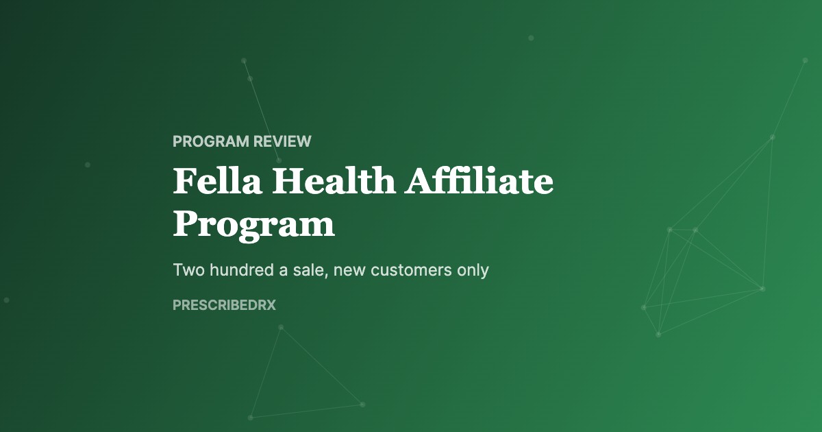 Fella Health Affiliate Program, PrescribedRx affiliate guide cover
