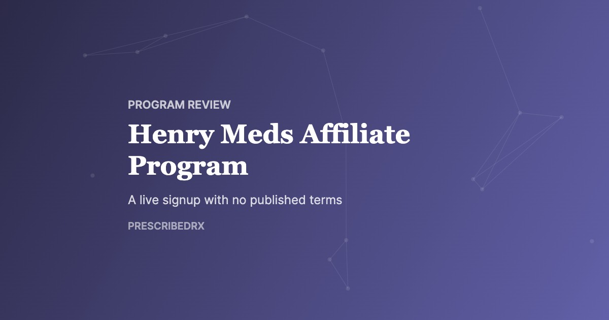 Henry Meds Affiliate Program, PrescribedRx affiliate guide cover