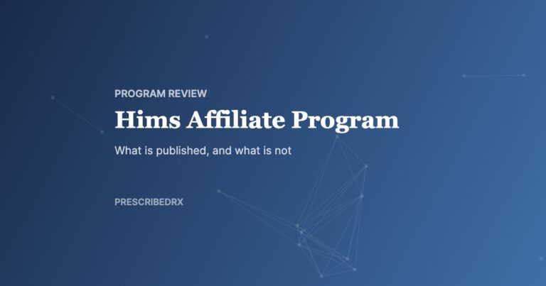 Hims Affiliate Program, PrescribedRx affiliate guide cover