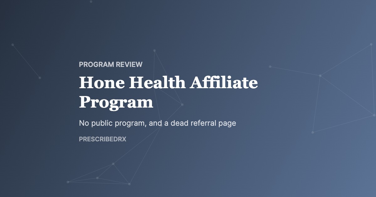 Hone Health Affiliate Program, PrescribedRx affiliate guide cover
