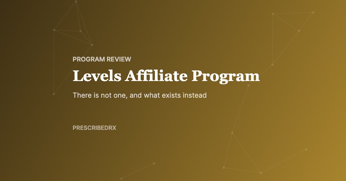 Levels Affiliate Program, PrescribedRx affiliate guide cover